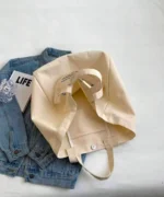 Beige Canvas Tote Bag - Image 3
