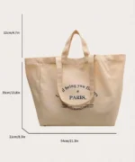 Beige Canvas Tote Bag - Image 4