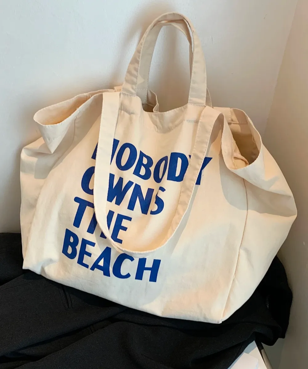 Blue Letter Canvas Tote 8 Blue Letter Canvas Tote - Image 1