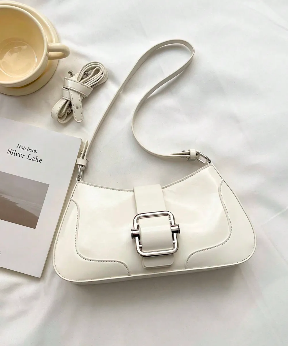 Glossy Buckle Baguette Bag Glossy Buckle Baguette Bag - Image 1