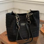 Plaid Chain Strap Handbag & Shoulder Bag