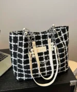 Plaid Chain Strap Handbag & Shoulder Bag - Image 3