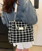Plaid Chain Strap Handbag & Shoulder Bag - Image 5