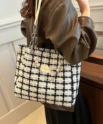 Plaid Chain Strap Handbag & Shoulder Bag - Image 6