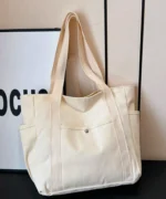 Canvas Tote Bag with Side Pockets - Image 11