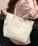 Canvas Tote Bag with Side Pockets - Image 10