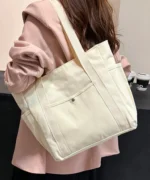 Canvas Tote Bag with Side Pockets - Image 9