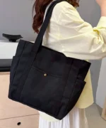 Canvas Tote Bag with Side Pockets - Image 6
