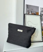 Premium Woven Makeup Bag – Minimalist Zipper Cosmetic Pouch - Image 4