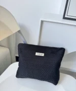Premium Woven Makeup Bag – Minimalist Zipper Cosmetic Pouch - Image 3