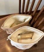 Premium Woven Makeup Bag – Minimalist Zipper Cosmetic Pouch - Image 2