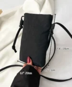 Minimalist Crossbody Phone Bag – Canvas Compact Shoulder Pouch - Image 3