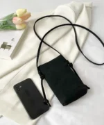 Minimalist Crossbody Phone Bag – Canvas Compact Shoulder Pouch
