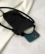 Minimalist Crossbody Phone Bag – Canvas Compact Shoulder Pouch - Image 2