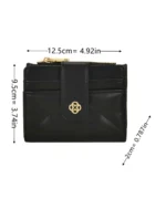 Quilted Mini Wallet with Card Holder – Compact Zipper Coin Purse - Image 4