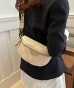 Woven Straw Crossbody Bag – Summer Mini Waist & Sling Bag - Image 3