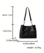 Minimalist Shoulder Tote Bag with Chain Strap – Large Capacity - Image 9