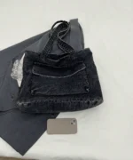 Washed Black Tote Bag – Casual Large Capacity Shoulder Shopper - Image 3