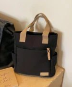 Multi-Pocket Canvas Tote Bag – Everyday Organizer Shoulder Bag