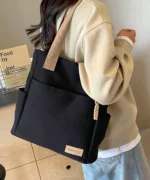 Multi-Pocket Canvas Tote Bag – Everyday Organizer Shoulder Bag - Image 2