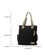 Multi-Pocket Canvas Tote Bag – Everyday Organizer Shoulder Bag - Image 7