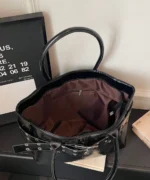 Studded Buckle PU Leather Tote Bag – Large Capacity Shoulder Bag - Image 6