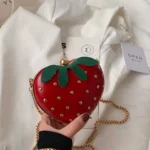 Strawberry Shape Mini Bag – Cute Chain Crossbody Kiss Lock Purse