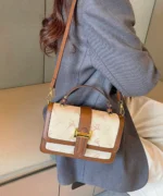Vintage Monogram Crossbody Bag – Elegant Square Shoulder Handbag - Image 8