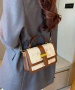 Vintage Monogram Crossbody Bag – Elegant Square Shoulder Handbag - Image 2