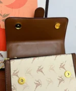 Vintage Monogram Crossbody Bag – Elegant Square Shoulder Handbag - Image 9