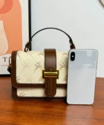 Vintage Monogram Crossbody Bag – Elegant Square Shoulder Handbag - Image 10
