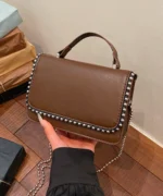 Mini Studded Top Handle Bag with Rhinestones – Women’s Elegant Crossbody Bag - Image 6