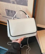 Mini Studded Top Handle Bag with Rhinestones – Women’s Elegant Crossbody Bag
