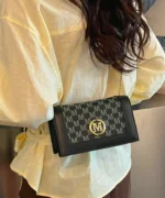 Vintage Monogram Chain Crossbody Bag – Women’s Mini Shoulder Bag with Metal Logo - Image 6