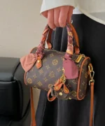 Mini Monogram Boston Bag with Scarf Handle – Women’s Crossbody Handbag - Image 8