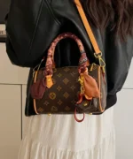 Mini Monogram Boston Bag with Scarf Handle – Women’s Crossbody Handbag - Image 7
