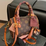 Mini Monogram Boston Bag with Scarf Handle – Women’s Crossbody Handbag