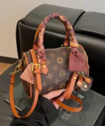 Mini Monogram Boston Bag with Scarf Handle – Women’s Crossbody Handbag