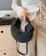Luxury Metallic Circle Handle Statement Bag - Image 4