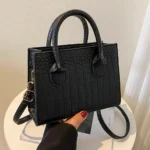 Mini Crocodile Texture Structured Top Handle Bag