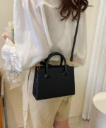 Mini Crocodile Texture Structured Top Handle Bag - Image 2