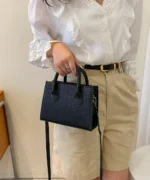 Mini Crocodile Texture Structured Top Handle Bag - Image 10