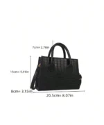 Mini Crocodile Texture Structured Top Handle Bag - Image 7