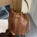 Fringe Tassel Mini Bucket Bag