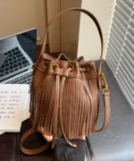Fringe Tassel Mini Bucket Bag