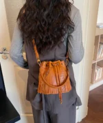 Fringe Tassel Mini Bucket Bag - Image 13