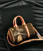 Vintage Monogram Mini Boston Bag with Scarf Charm - Image 3