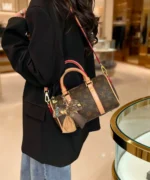 Vintage Monogram Mini Boston Bag with Scarf Charm - Image 5