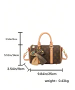 Vintage Monogram Mini Boston Bag with Scarf Charm - Image 10