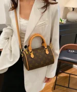 Classic Monogram Mini Boston Bag with Contrast Trim - Image 15